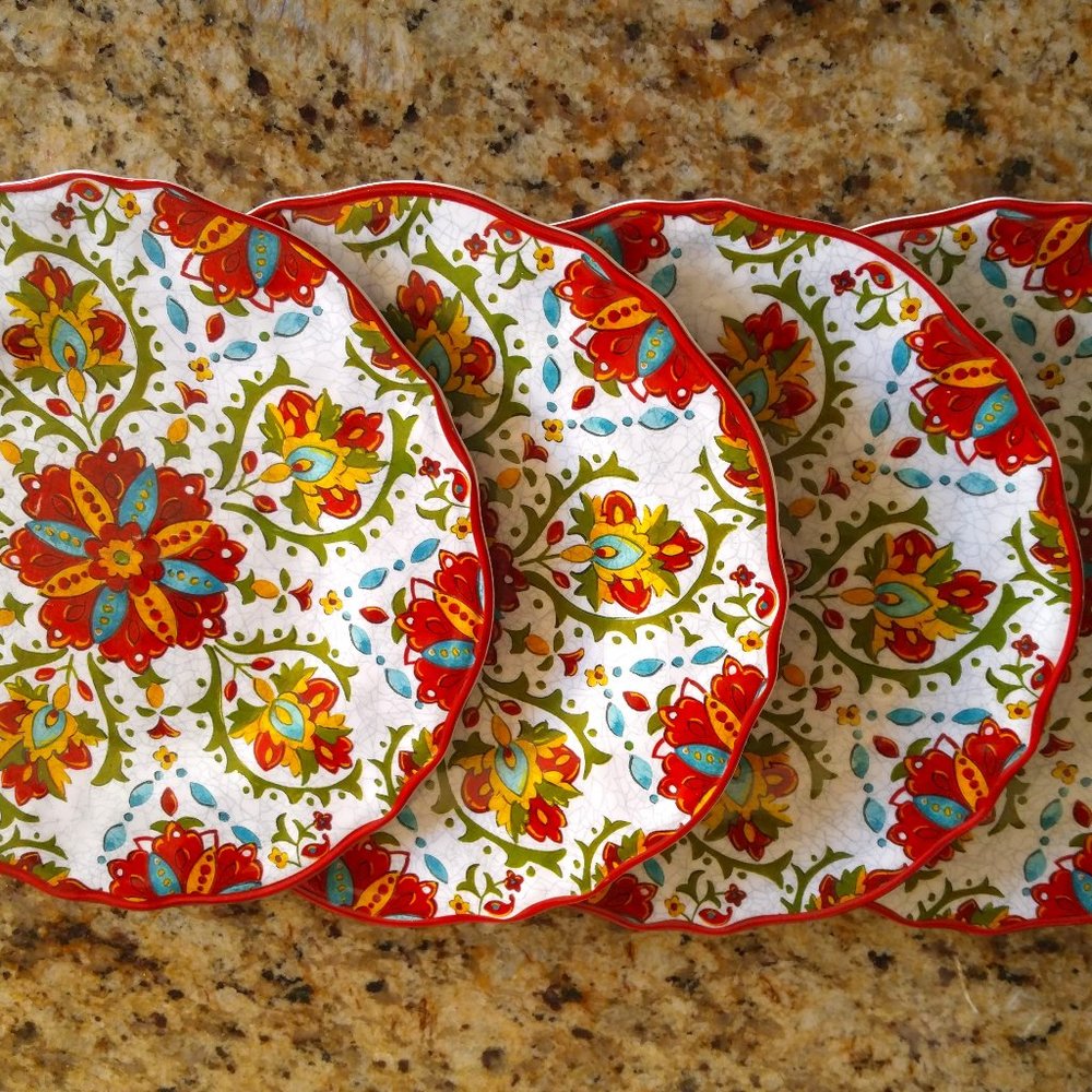 Le Cadeaux Allegra Red Melamine 9' Luncheon Plates